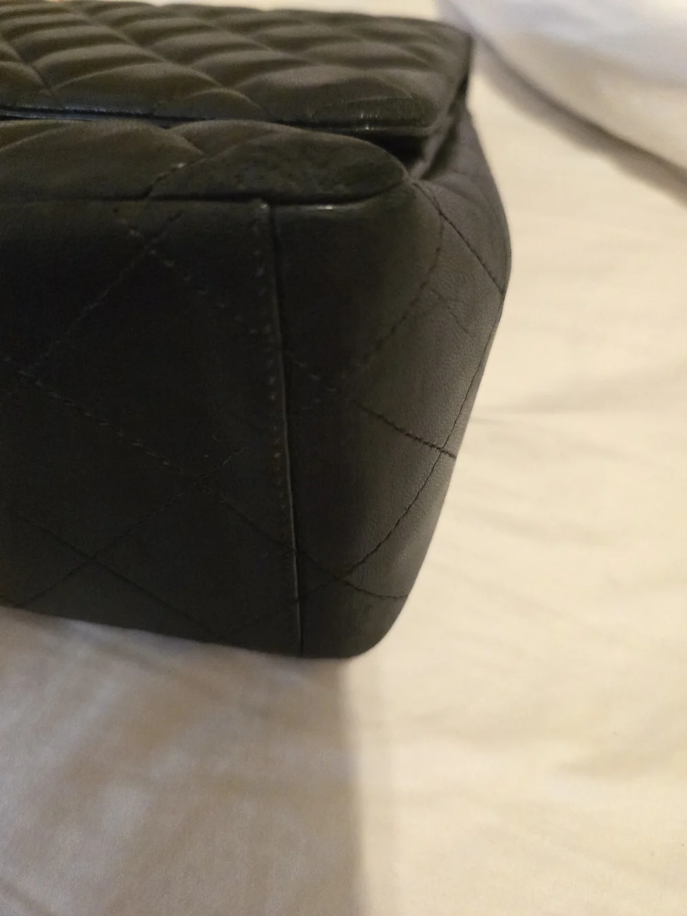 CHANEL Classic Quilted Black Lambskin Shoulder Bag with Gold CC